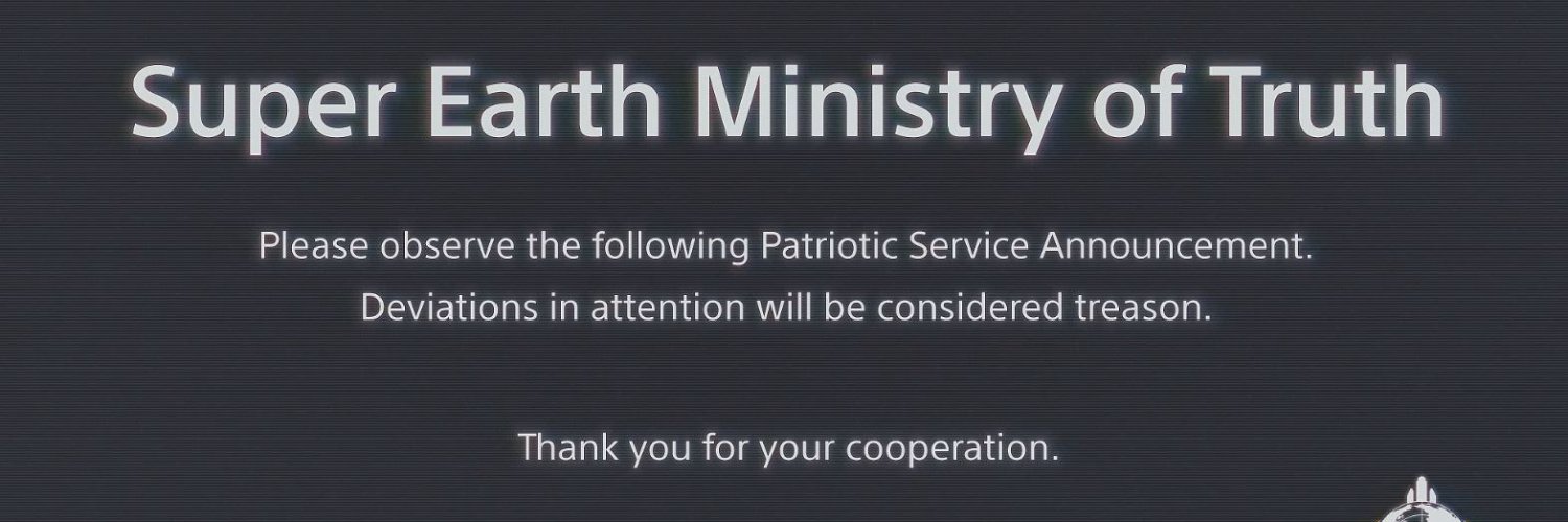 Super Earth Ministry of Truth banner