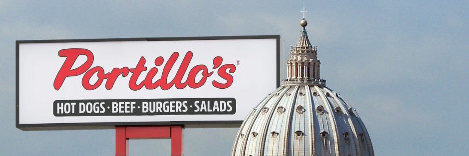 The Chicago Pope banner