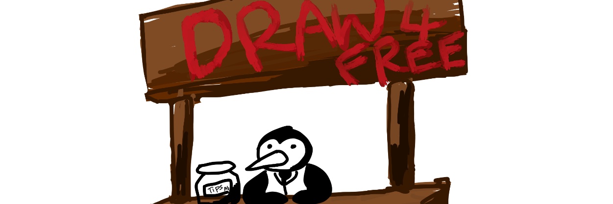 Penguin’s really trash drawings banner