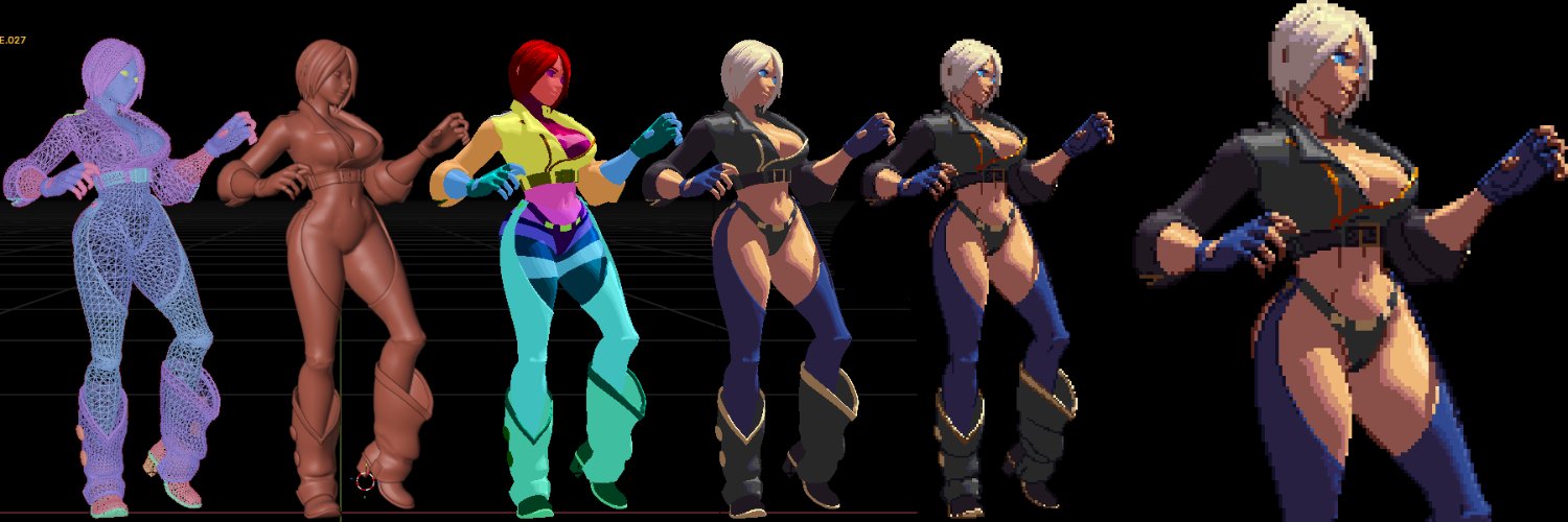 MasterTkof 3D render/ 2D sprites. Comms Open banner