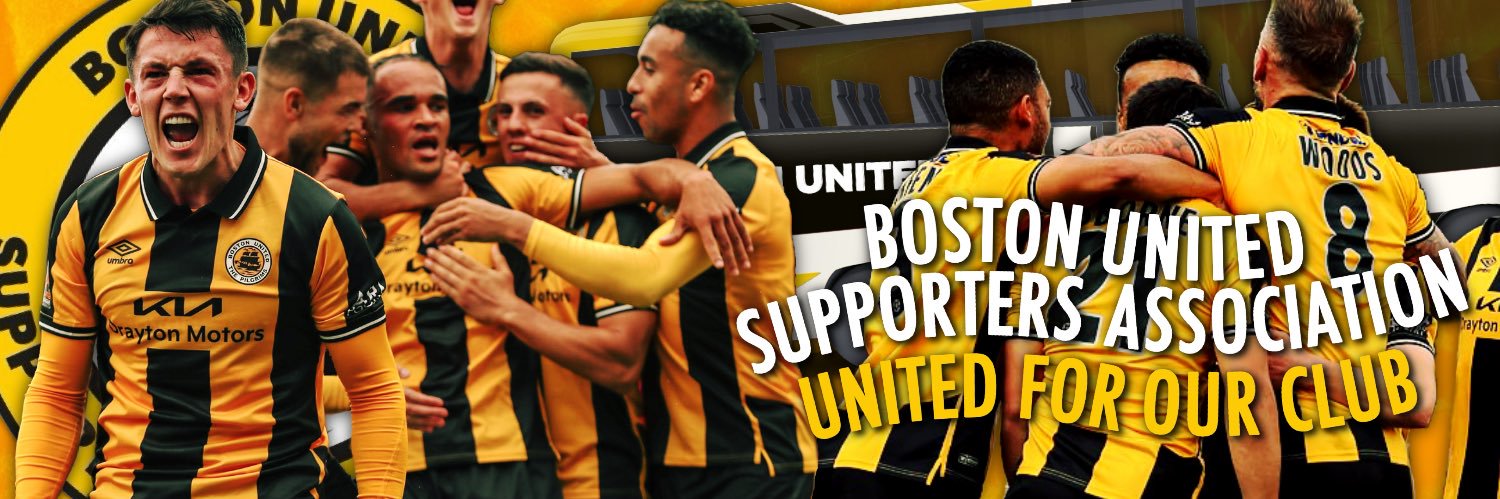 Boston United Supporters Association's banner