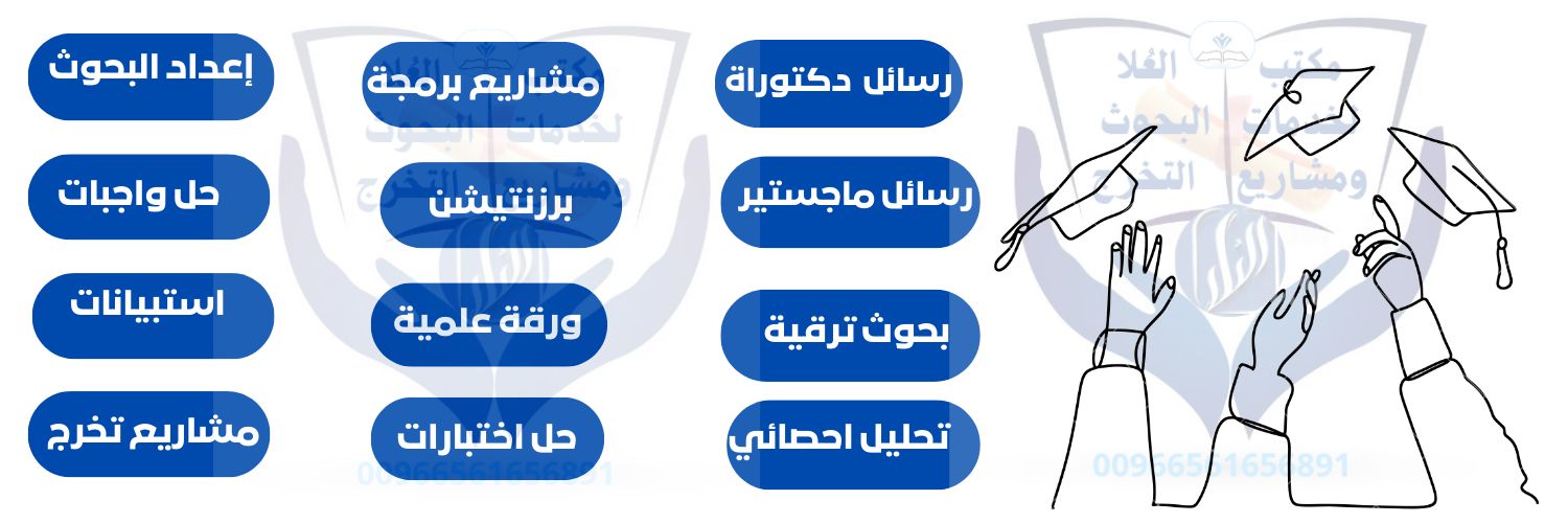 رسائل ماجستير🎓& دكتوراة🎗بحوث تخرج ✨مشاريع تخرج banner