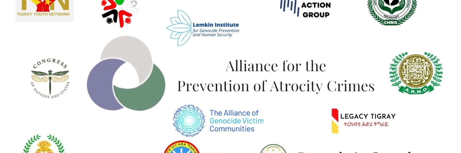 The Alliance for the Prevention of Atrocity Crimes's banner