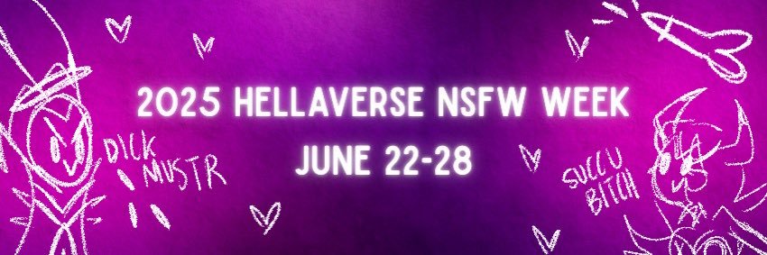 Hellaverse NSFW Week 🔞💜 banner