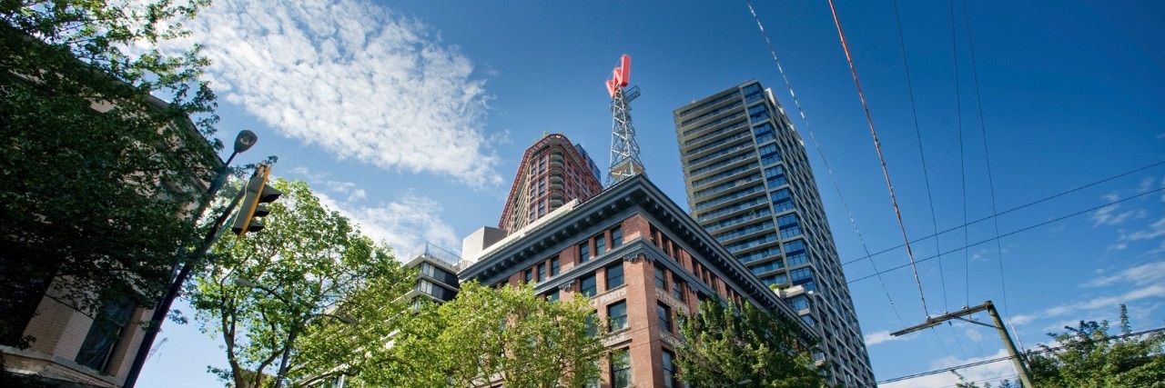 SFU Woodward's banner