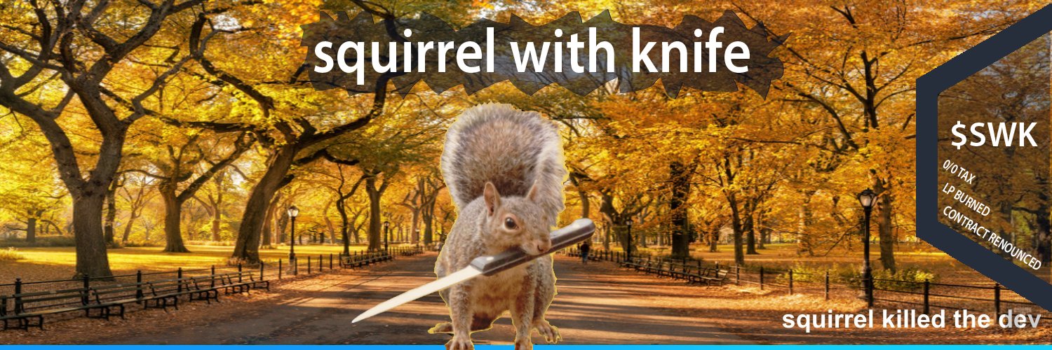 squirrel with knife banner