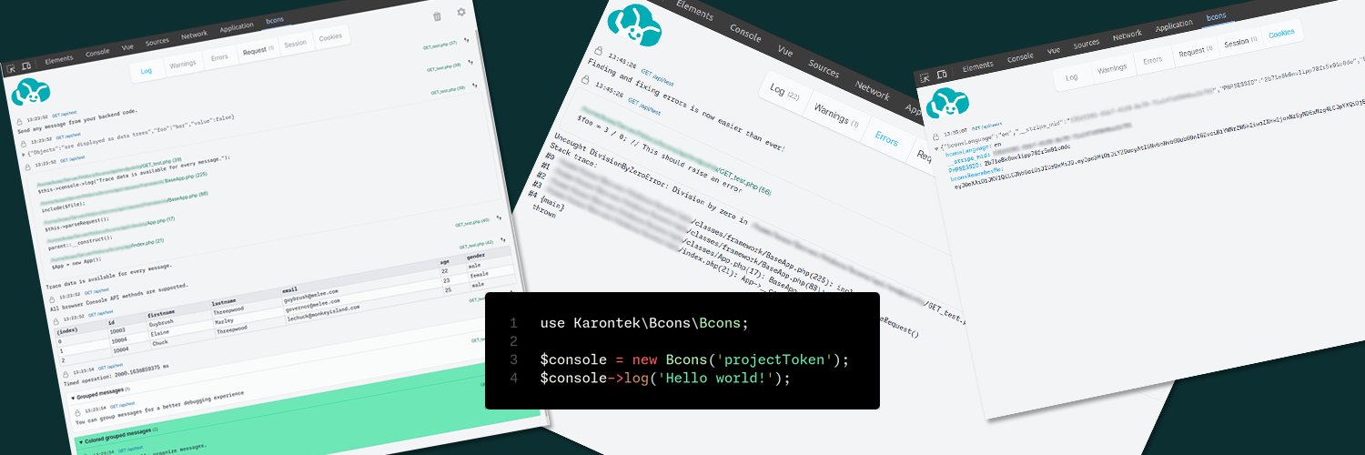 bcons - console.log for PHP banner