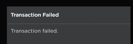 tx_failed banner