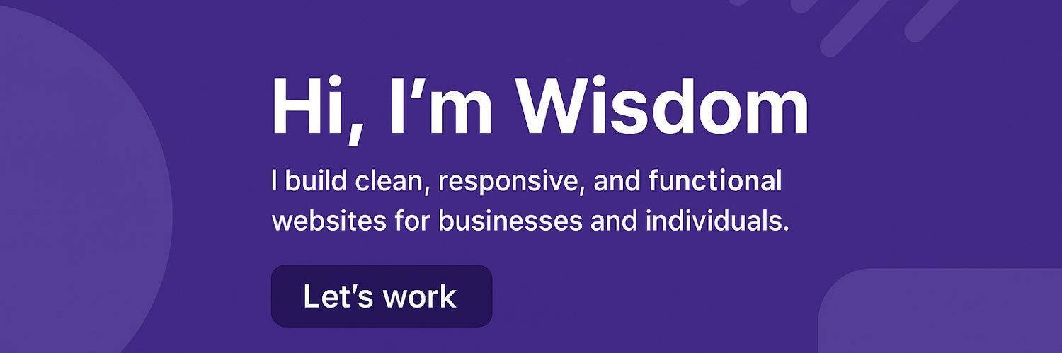 Wisdom 👨‍💻❤️|| Frontend developer banner