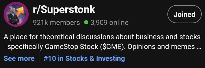 SUPERSTONK on ETH banner