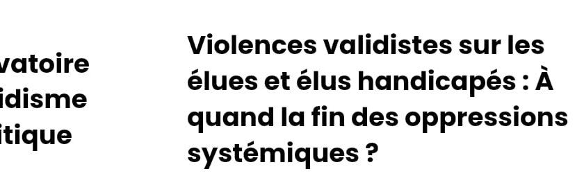 Observatoire validisme politique's banner