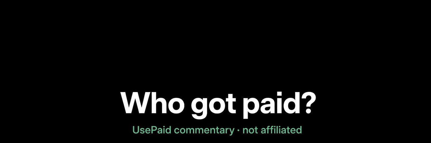 UsePaidWho's profile banner image