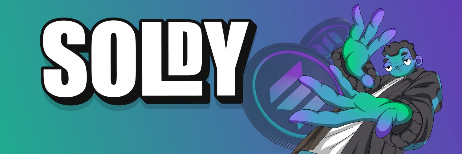 Soldy, the Solana mascot banner