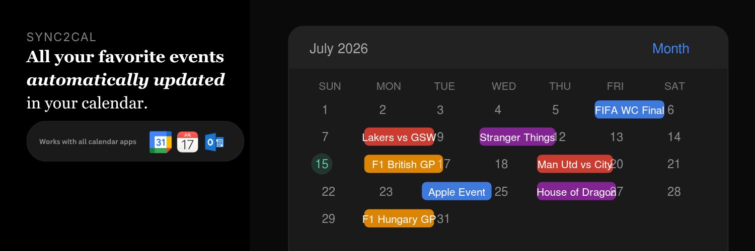 sync2calendar's profile banner image