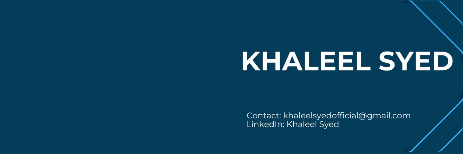 Khaleel Syed (@KhaleelS85376) / Posts / X
