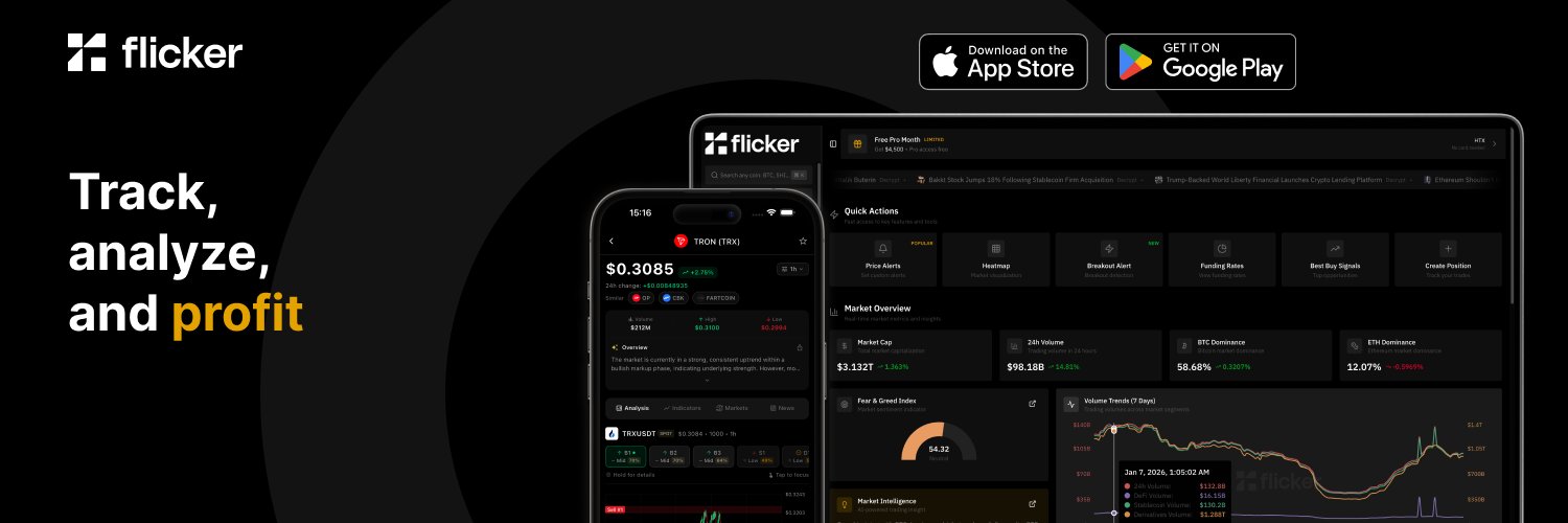 Flicker: Crypto Trading Signals banner