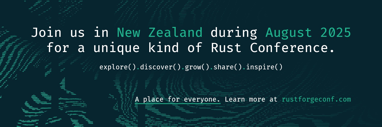 Rust Forge Conf banner