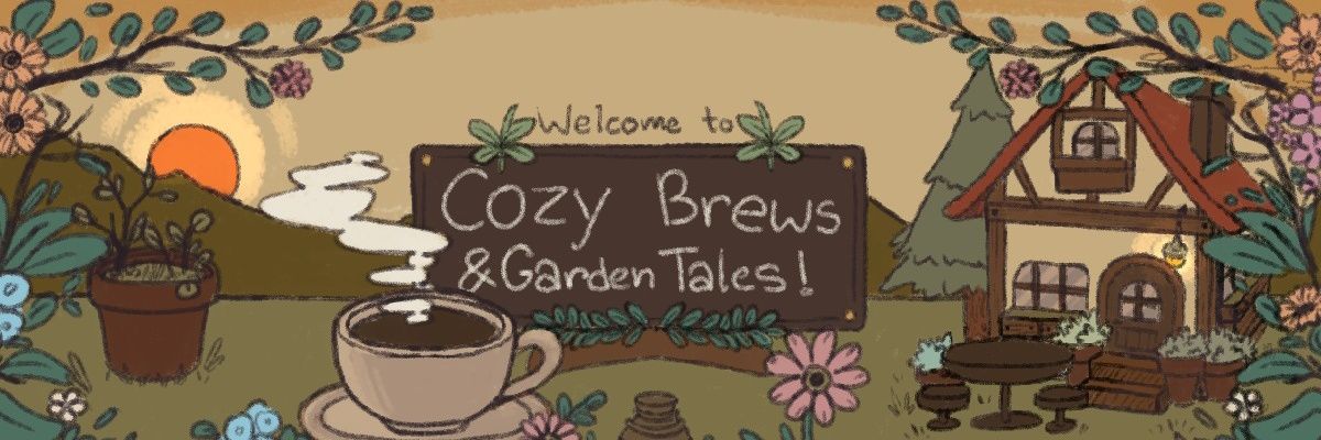 Cozy Brews & Garden Tales banner