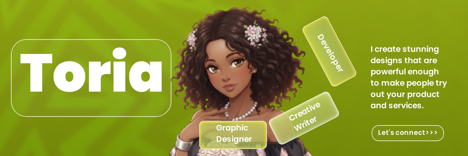 Toria the designer banner