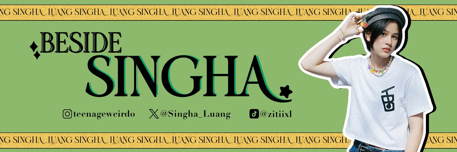 Beside Singha banner
