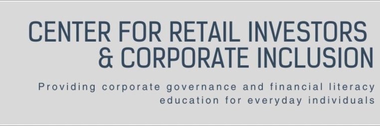 Center for Retail Investors & Corporate Inclusion's banner