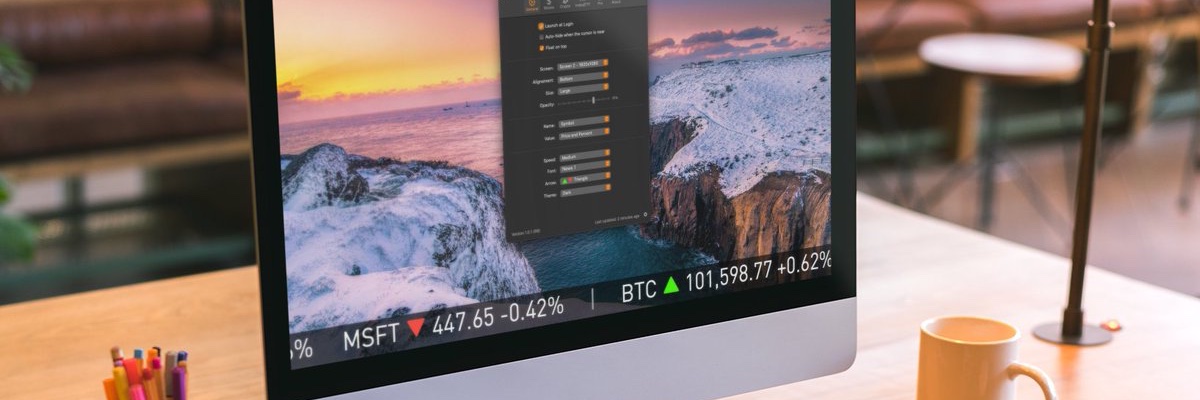 TickerBar | Crypto & Stocks iOS/Mac app banner