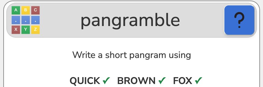 pangramble.com's banner