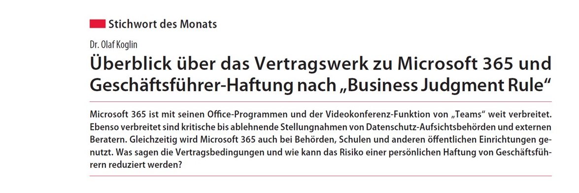 Olaf Koglin | LegalCheck banner