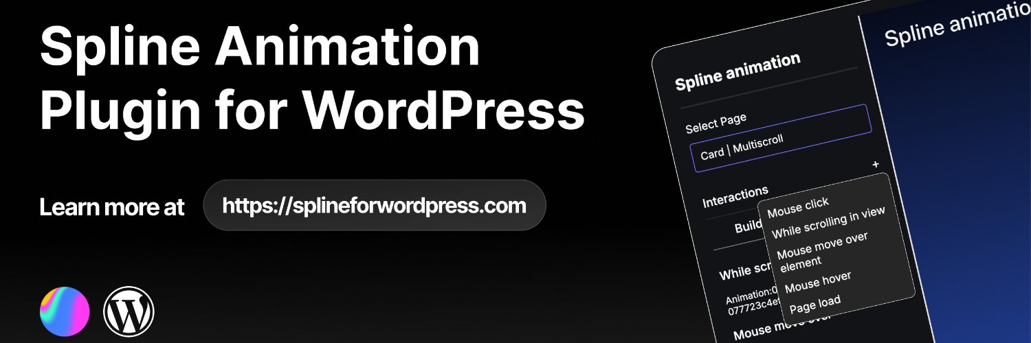 Spline for wordpress banner