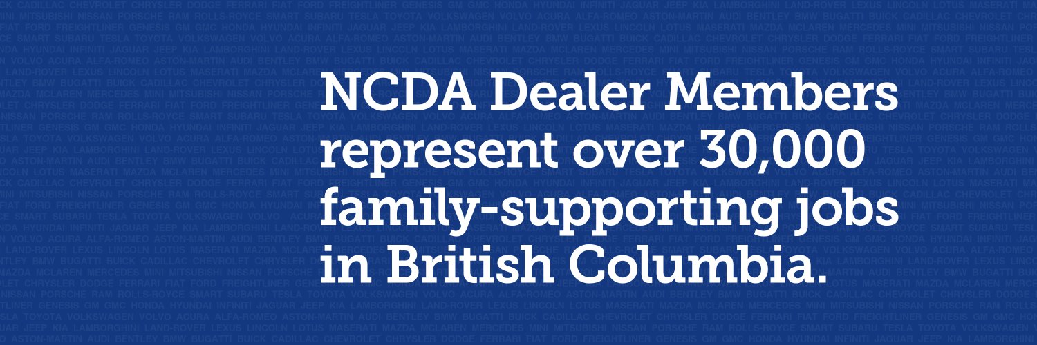 New Car Dealers Association of BC (NCDA) banner