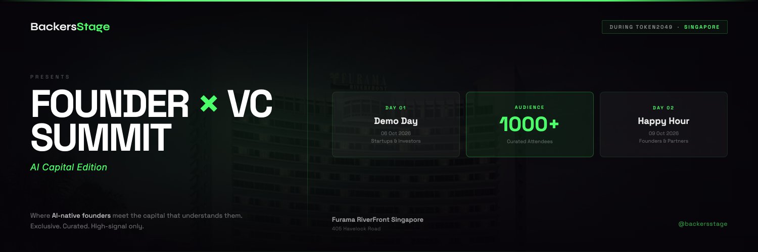Backers Stage Capital | Token2049 🇸🇬 banner