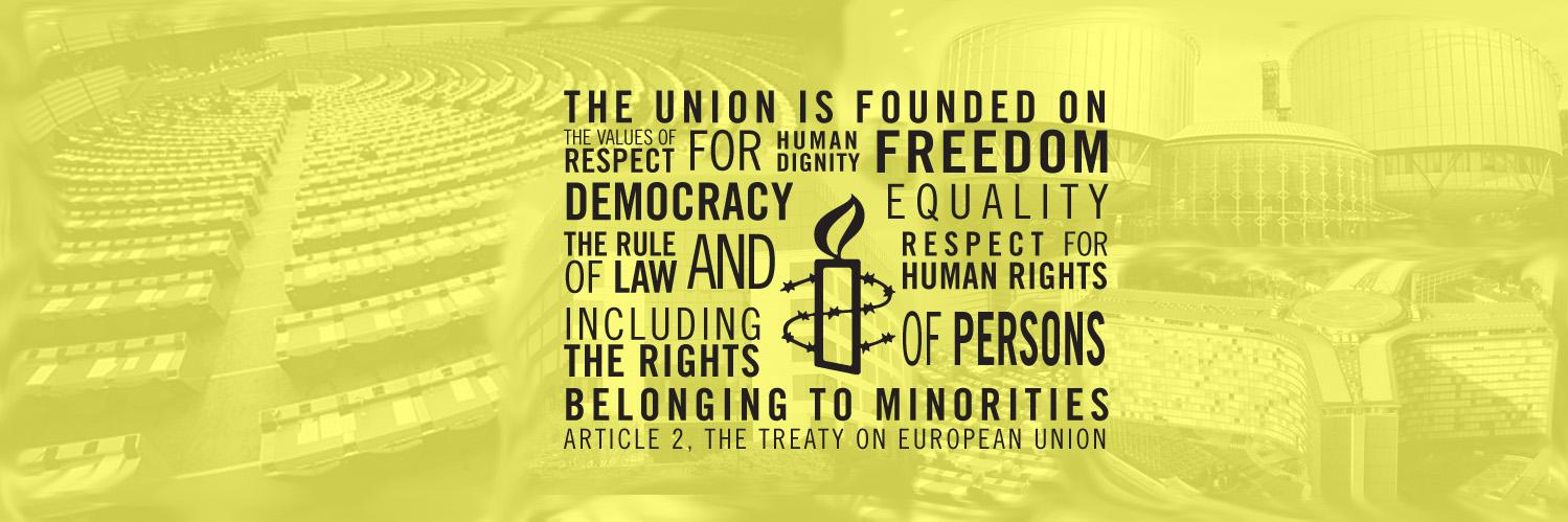 Amnesty EU's banner