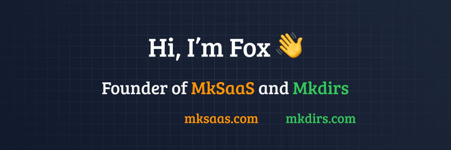 Fox@MkSaaS.com banner