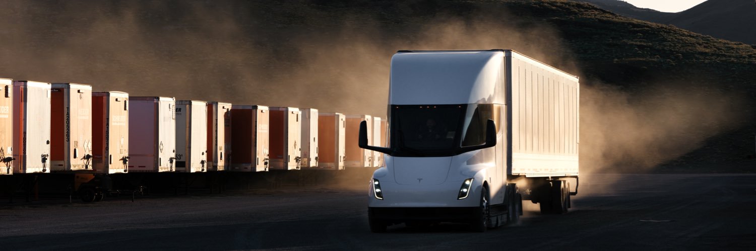 Tesla Semi's banner