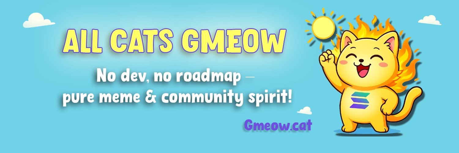 Gmeow Meme Cat | Solana banner
