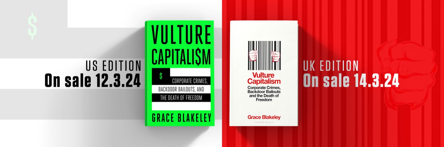 Grace Blakeley's banner