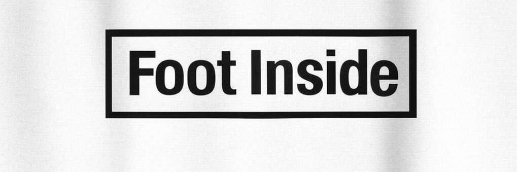 Foot inside banner