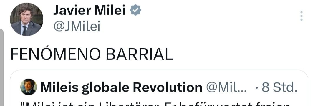 Mileis globale Revolution banner
