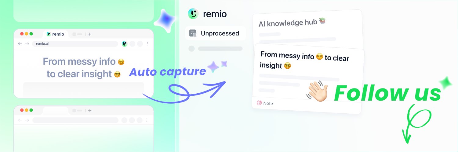 remio - Agent with Your Context banner