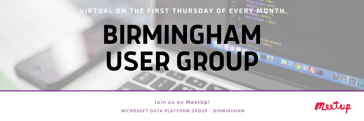 Microsoft Data Platform Group Birmingham banner