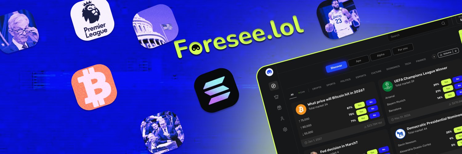 Foresee.lol | Prediction on Solana banner