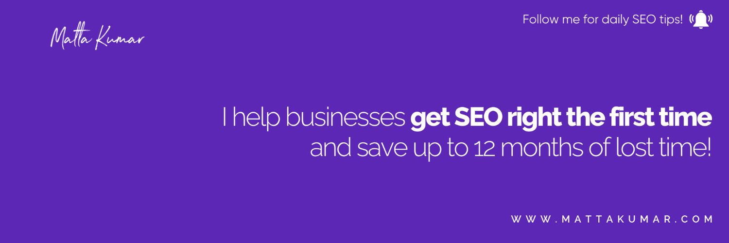 Matta Satish Kumar | SEO Nerd & AI Marketing banner