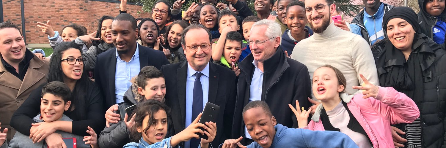 François Hollande's banner