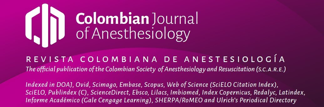 Colombian Journal of Anesthesiology - CJA banner
