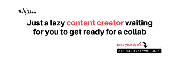 lazywriterabhi Profile Banner