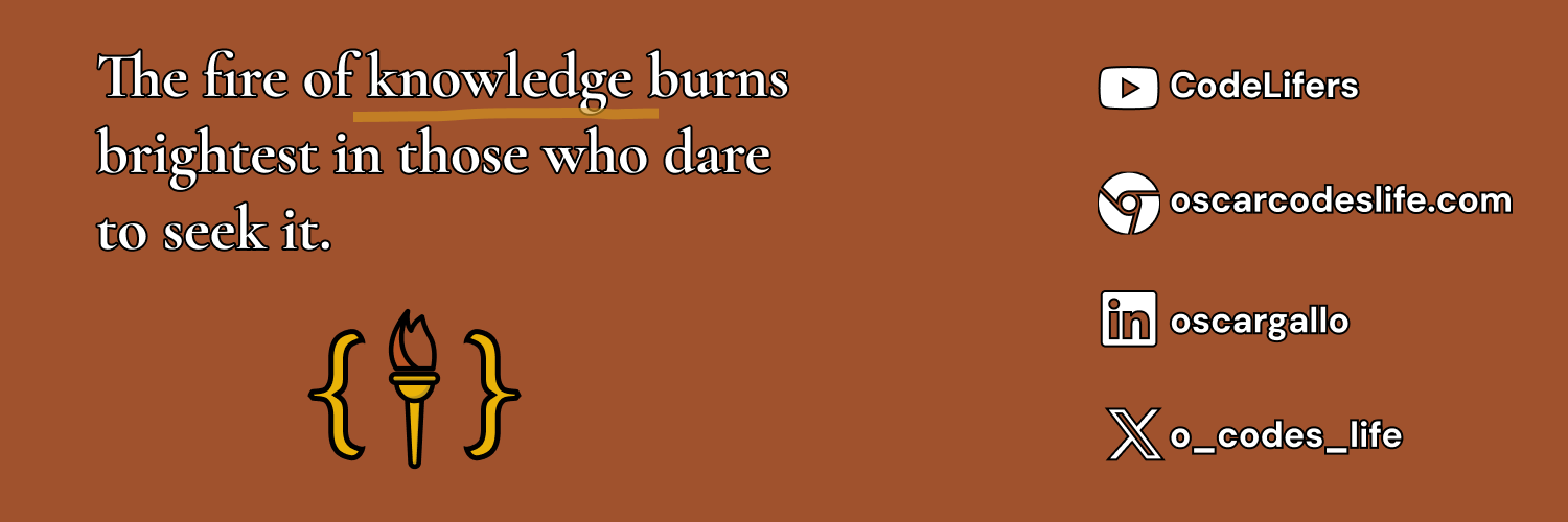 Oscar Codes Life. e/acc banner