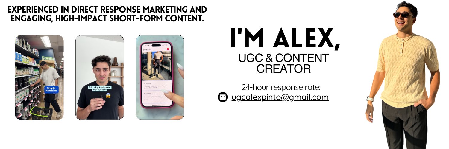 Alex | Male UGC Creator banner