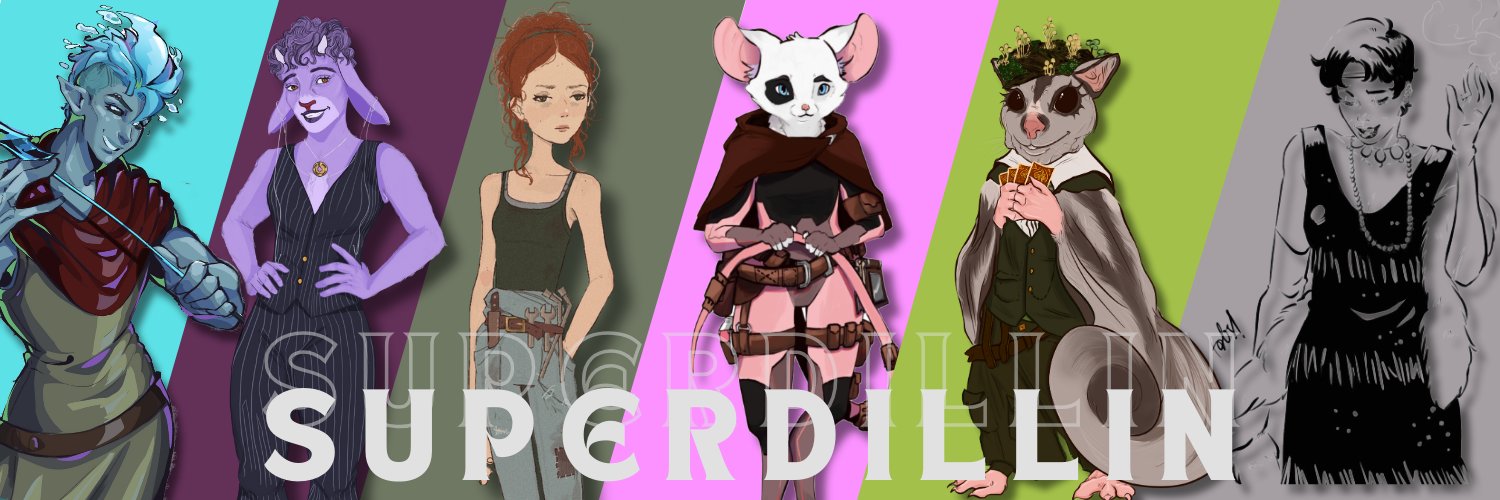 Superdillin is on bluesky now banner