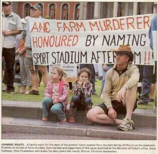 Stop white Genocide banner