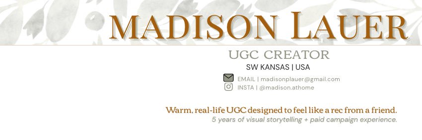 Madison Lauer | Kansas UGC Creator banner